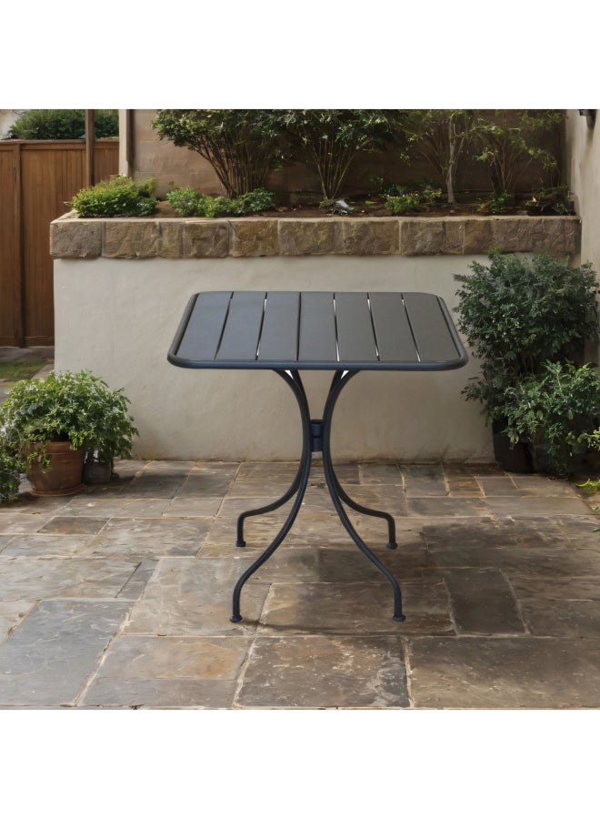 LIVING ACCENTS Durable Outdoor Steel Slatted Square Table Brown 71 x 70 x 70 cm GH-T134R-70S - Image 2